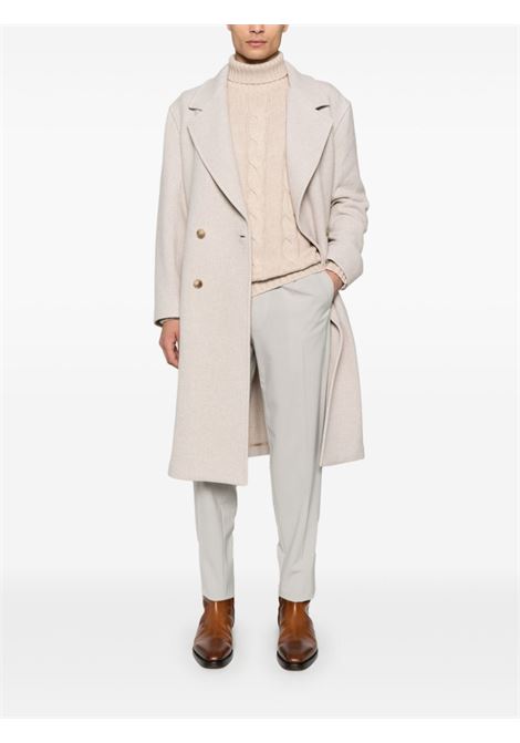 Heavyweight beige braided turtleneck sweater MC2 | FISHERMAN-ST BARTH1110